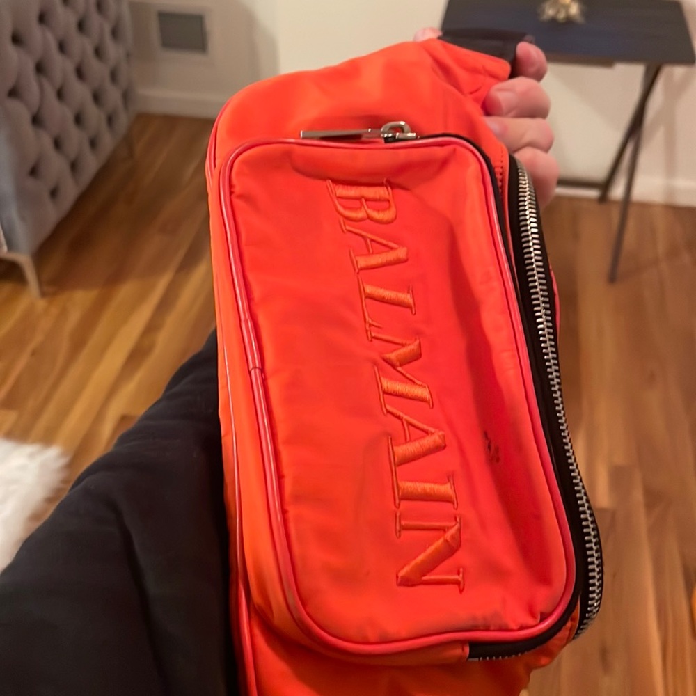 Balmain orange bum bag, slightly worn